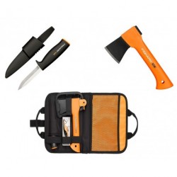 Набір Fiskars 129044 (Сокира + ніж + блешня/воблер Rapala)