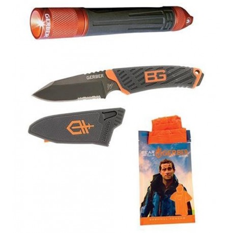 Набор для выживания Gerber Bear Grylls нож, фонарь, пончо (31-002493)