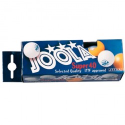 Тенісні м'ячі JOOLA SUPER 3* 40 мм (3 шт), ITTF білий