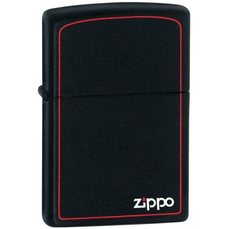 Зажигалка Zippo Black Matte With Logo & Border 218ZB