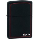 Зажигалка Zippo Black Matte With Logo & Border 218ZB