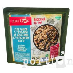 Перловка с грибами и овощами в красном соусе Portion