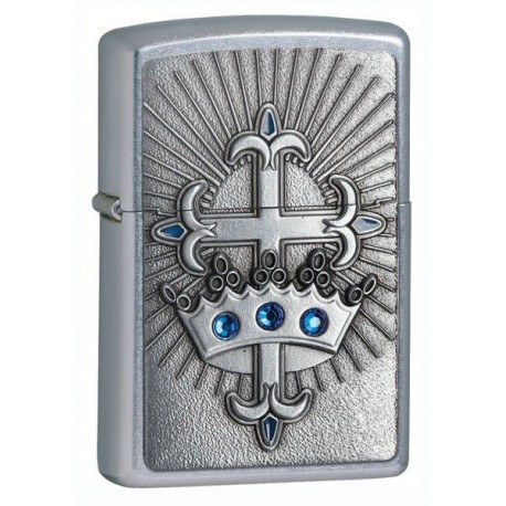 Зажигалка Zippo Cross And Crown Emblem Street Chrome 24875