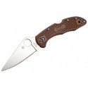 Нож Spyderco Delica4 Flat Ground Brown